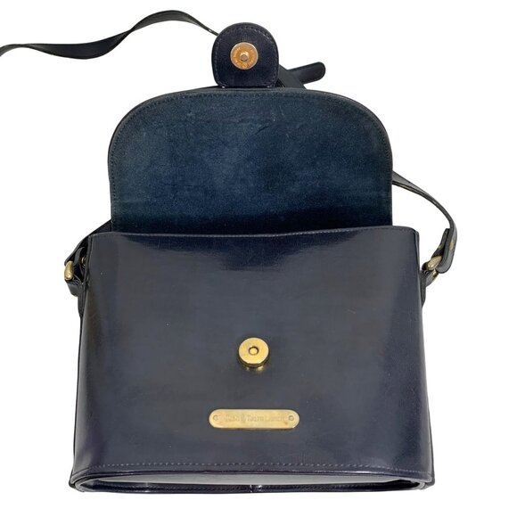 POLO Ralph Lauren Navy Blue Bucket Crossbody Bag Horse Medallian Logo Vintage - Picture 5 of 11